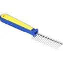 Гребінець Fox з рідкими зубцями, жовтий з синім, 19,5х3 см
