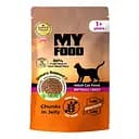 Вологий корм Hermos My Food Для котів шматочки в желе з яловичиною 85 г