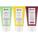 Подарочный набор Q+A Travel Trio: гель для тела 50 мл + скраб для тела 50 мл + лосьон для тела 50 мл