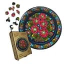 Деревянный пазл Петриковская Роспись Цветущие Мальвы Екатерины Каракуци, А3, Деревянная коробка 200 элементов