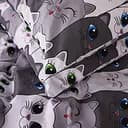 Наволочка MirSon Бязь 17-0635 Кіт Батон 40х40 см сіра (2200009376214)