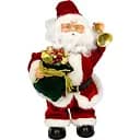 Новорічна фігурка  Devilon Дід Мороз в червоній шубі з мішком подарунків і дзвіночком інтерактивний 36 см (230013)