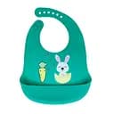Слюнявчик силиконовый "Зайка" MGZ-0611(Green) с карманом