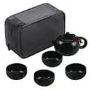 Элегантный дорожный набор для чайной церемонии UFT TSET5 Black чайник и 4 пиалы