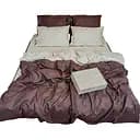 Комплект постельного белья Lelit Полуторный 150х215 см страйп сатин SS-3012/2 бежевый с коричневым (le2000000004808)