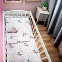 Детский комплект постельного белья Bimbo Зайчики 120×60 см ранфорс розовый