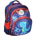 Дитячий рюкзак FG240502003A з двома відділеннями та зовнішньою кишенею, синій з принтом динозавру