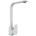 Смеситель кухонный Platinum 179 NES (3007) поворотный однорычажный из нержавеющей стали белоснежный