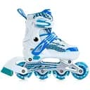 Ролики Profi A4150-S-WBL алюміній, поліуретанові, в один ряд, 31-34, розсувні біло-блакитні