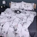 Комплект постельного белья MirSon Поплин 00-7 Pink Flowers 143x210 см серо-белый (2200009706622)