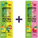 Набір фруктової пастили Премія груша та яблуко, яблуко-персик 2 шт. по 15 г + груша та яблуко, яблуко-гранат 2 шт. по 15 г