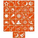 Набір трафаретів для біо-тату H - зірки, космос h_simple_5x5_27_1