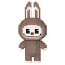Детский конструктор Magic Blocks Зайчик Лабубу Коричневый на 3132 детали (9189)