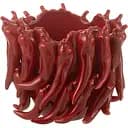 Ваза эксклюзивная J-line с перцами красная фарфор 21 см (48332)