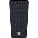 Горщик для квiтiв Prosperplast Rato квадратний високий, з вкладишем 2 в 1, 400 мм, антрацит (77952-433)