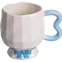 Чашка фарфоровая Yiwu на ножке 400 мл голубой Yiwu FM-39B