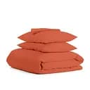 Комплект постельного белья Domikus Фланель , Байка 200х210 евро Теракотовий   