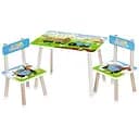 Детский столик Bambi M 501-22 Трактор деревянный с украинским алфавитом и двумя стульчиками синий