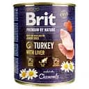 Беззерновий вологий корм для цуценят і молодих собак Brit Premium by Nature з індичкою та індичою печінкою 800 г