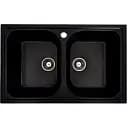 Кухонная мойка Platinum 7950 Equatoria гранитная глянцевая с креплением 79x50 см черная (000035799)