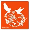 Трафарет для біо-тату Пташки dx014-24*24см, розмір 24 х 24см