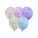 Шарик воздушный латексный с принтом (30 см, 5 шт.) пастель С Днем Рождения