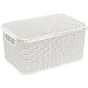 Ящик для зберігання BranQ Rattan з кришкою 19 л білий (1724.2)