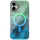 Чохол Epik TPU Shiny Mountain MagFit для Apple iPhone 16, 6.1 Green/Blue
