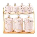 Набір баночок для сипучих продуктів Yiwu HP-1215 7 шт по 300 та 700 мл білий