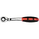 Ключ накидной изогнутый с трещоткой Yato М10 HRC 42-48 Cr-V с прорезиненной эргономичной ручкой (YT-02372)