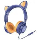 Навушники Hoco Cat ear headphones with mic W36 синьо-оранжеві 6931474770400)
