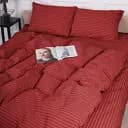 Комплект постільної білизни MirSon Бязь Stripe Red 110х140 см червоний (2200010364873)