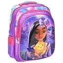 Дитячий рюкзак FG240502004A з трьома відділеннями та боковими кишенями, фіолетовий з принтом, розмір 39×28×14 см