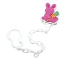 Ланцюжок для пустушки Lindo Зайка, з кліпсою, рожевий (Pk 015 роз)