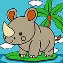 Набор для росписи по номерам для детей 5+ Носорог, Ideyka, 25x25 см, КНО9072