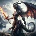 Деревянный пазл Девушка дракон, А2, Деревянная коробка 300+ элементов