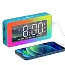 Цифровой электронный будильник с 2 будильниками, зеркало LED с 8 режимами освещения, повтор, снамер, таймер