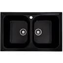 Кухонна мийка Platinum 7950 Equatoria гранітна глянцева з кріпленням 79x50 см чорний металік (000035801)