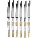 Набор столовых ножей Yiwu 6 штук из нержавеющей стали, Серебристый с золотом HP-20-36