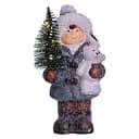 Новогодняя фигурка с подсветкой Девочка с елкой из фарфора 10×9×18 (см) новогодний декор Yiwu CR-5-16