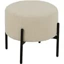 Пуф J-line круглий на ніжках з тканини букле 44х42 см білого кольору (50849)