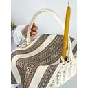 Комплект Пасхальная корзина Буковина (большая) с льняным полотенцем 70х30 см Рандеву коричневый и свеча .