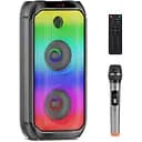 Динамики TAMPROAD Bluetooth, 80 Вт беспроводные портативные динамики TWS для вечеринок с сабвуфером, глубокие басы, светодиодные