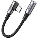 Перехідник Ugreen кабель Type-C - 3.5 mm для навушників Angled 10CM Gray (AV142)