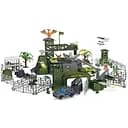 Парковка SY 9938 Військова база: солдатики, спецтранспорт, гумові динозаври, клітки, наліпки, в коробці