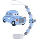 Прорезыватель для зубов Bambi Машинка WD210715 с силиконовыми бусамим синий