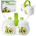 Банка для спецій S&T Авокадо подвійна з 2 ложками 200 мл (6023-21 )