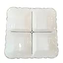 Менажница фарфоровая на 4 секции для закусок 25×25×4 см тарелка квадратная для сервировки Белый Yiwu 120-YH-HG015