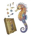 Дерев'яний фігурний пазл Морський Коник, А4, Дерев'яна коробка 100 елементів