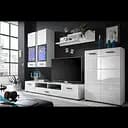 Модульна стінка для вітальні Гербор Вушер Німфея альба/Білий глянець (GRB-1214)